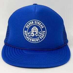 Vintage Silver Streak Replacement Parts Trucker Hat Baseball Cap Snapback Blue